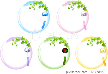 Round frame of wind chimes and blue maple-set Round frame of wind chimes and blue maple-set 66728450