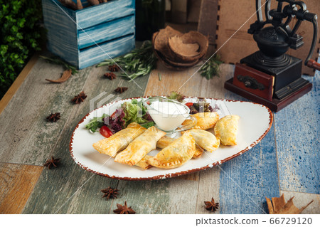 Assorted puff pastry pies pirozhki 66729120