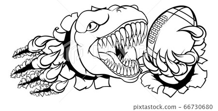 Dinosaur American Football Animal Sports Mascot Dinosaur American Football Animal Sports Mascot 66730680