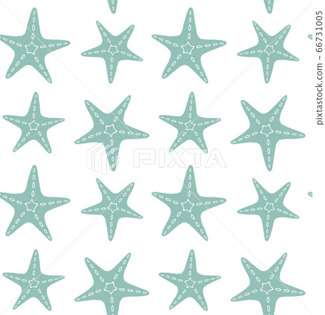 Vector seamless pattern of mint sketch sea star Vector seamless pattern of mint sketch sea star 66731005