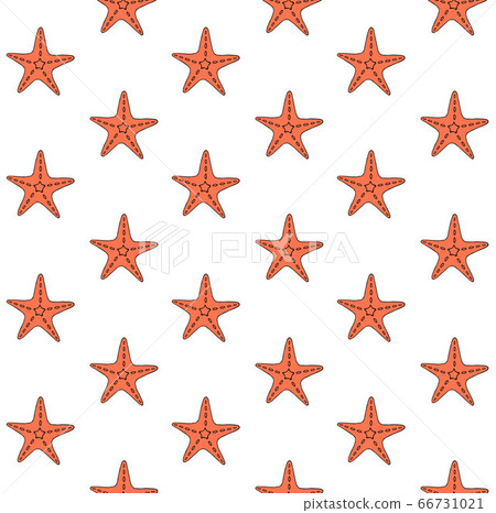 Vector seamless pattern of hand drawn starfish - Stock Illustration ...