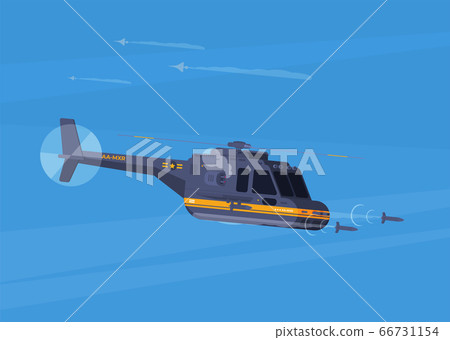 Flat style illustration helicopter isolated on Flat style illustration helicopter isolated on 66731154
