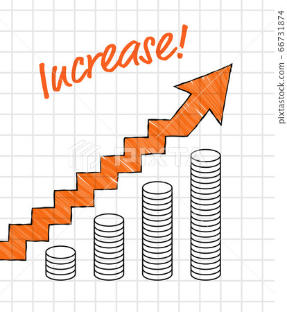 Rising arrow and money graph Rising arrow and money graph 66731874