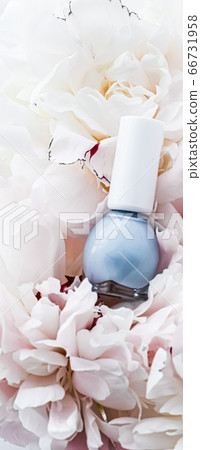 Nail polish bottles on floral background, french manicure and cosmetic branding Nail polish bottles on floral background, french manicure and cosmetic branding 66731958
