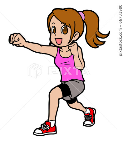 年輕女子打拳 66731980