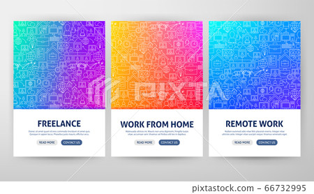 Remote Work Flyer Concepts - Stock Illustration [66732995] - PIXTA