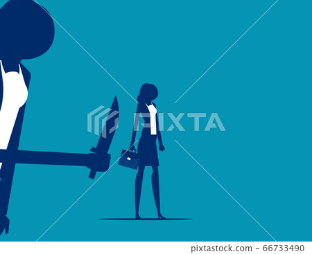 Businesswoman Being Stabbed In The Back Stock Illustration