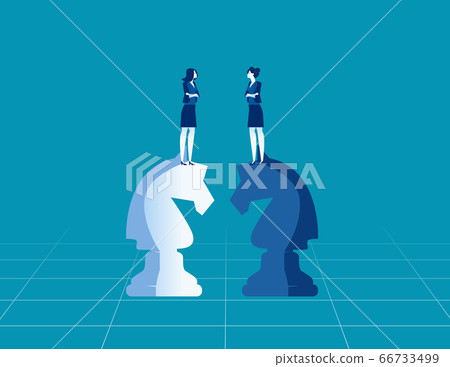 Business competitors playing chess striving, for Business competitors playing chess striving, for 66733499