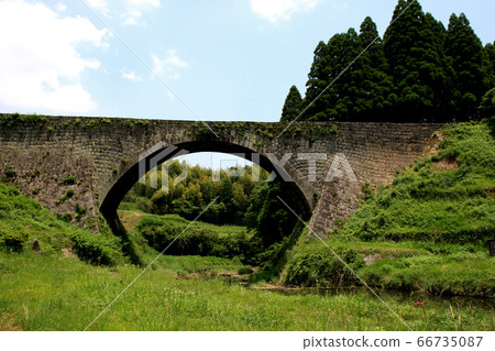Scenery of Tsujun Bridge, which was reconstructed after the Kumamoto earthquake and heavy rain 66735087