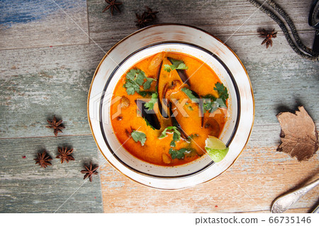 Appetizing seafood tom yam soup Appetizing seafood tom yam soup 66735146
