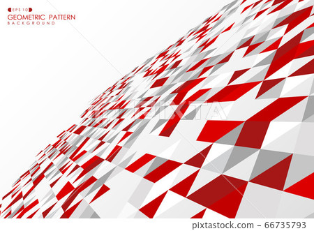 Abstract red technology triangle design of pattern decoration background.  66735793