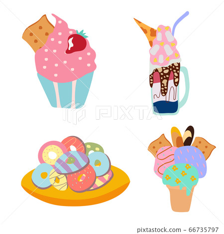 Vector set of sweets Vector set of sweets 66735797