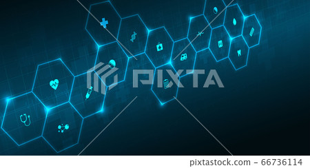 health care and science icon pattern medical innovation concept background vector design. 66736114