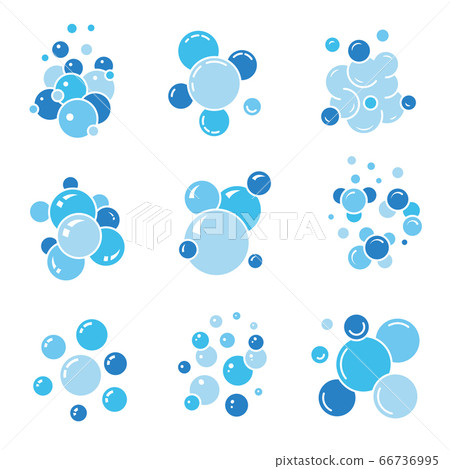 Soap bubbles. Underwater aquarium balls foam splashes glyph and boiling vector effects 66736995
