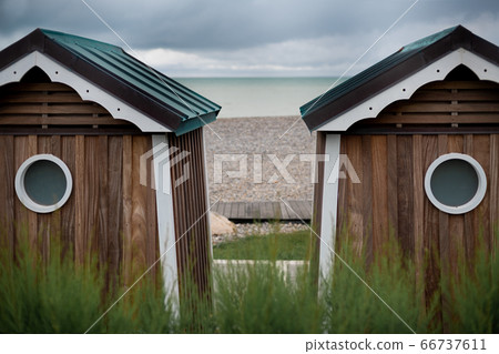 Wooden houses on the ocean Saint marguerite sur mer Wooden houses on the ocean Saint marguerite sur mer 66737611