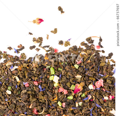 Tie Guan Yin tea with rose buds, candied fruit, 66737697