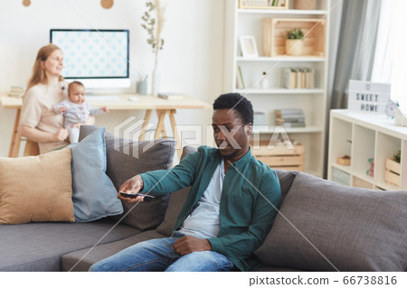 Mixed-Race Family at Home Mixed-Race Family at Home 66738816