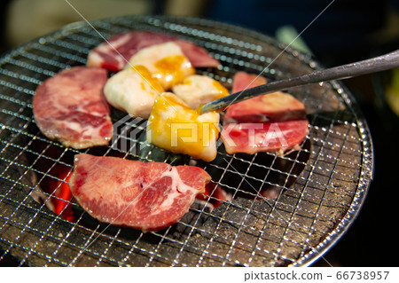 Charcoal grilled meat 66738957