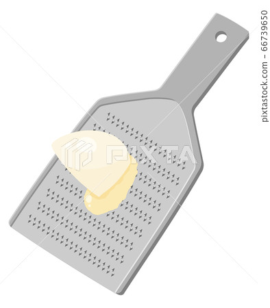 Illustration of grated garlic with grater 66739650