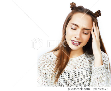 young pretty teenage hipster girl posing emotional happy smiling on white background, lifestyle people concept young pretty teenage hipster girl posing emotional happy smiling on white background, lifestyle people concept 66739678