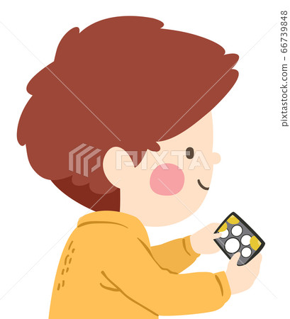 Kid Boy Drum Mobile Phone Illustration 66739848