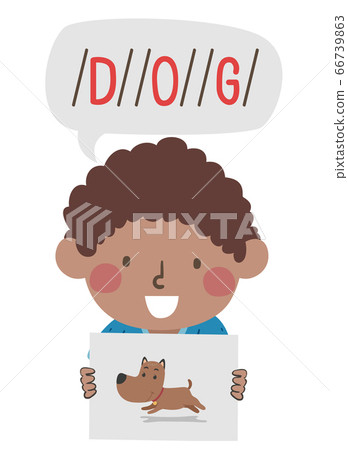 Kid Boy Black Segment Word Illustration 66739863