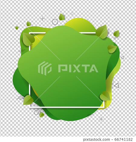 Green Speech Bubble With Leaves Isolated... - Stock Illustration ...