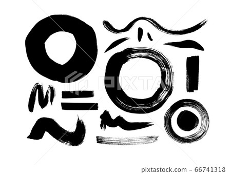 Vector circle black paint brush strokes collection 66741318