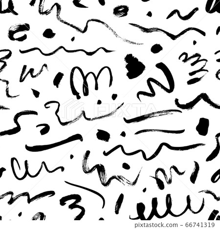 Swirled brush strokes vector seamless pattern. 66741319