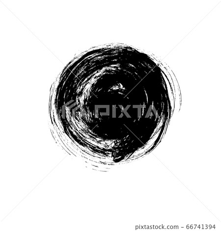 Vector black paint, ink brush stroke circle shape. 66741394