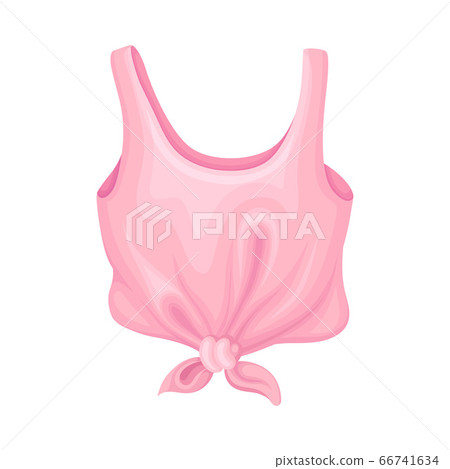 Casual Textile Tank Top with Thin Straps Vector Illustration 66741634