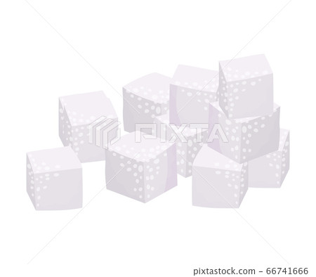 Pile of White Sugar Cubes as Sweetener for Tea... - Stock Illustration ...