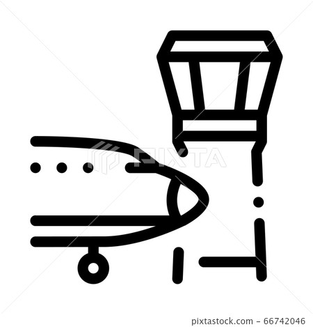 air plane navigation center tower icon vector outline illustration 66742046