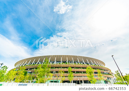 仙台ya門周邊的東京新國家體育場城市景觀 66742353