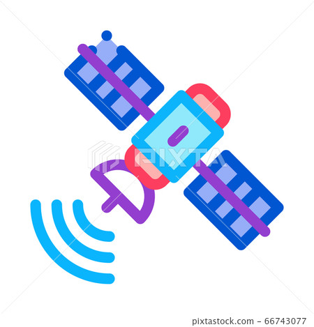 air navigation satellite icon vector outline illustration 66743077