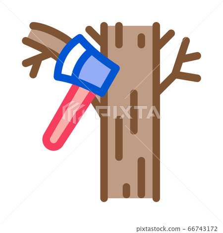 tree ax icon vector outline illustration 66743172