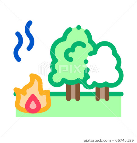 forest fire icon vector outline illustration forest fire icon vector outline illustration 66743189