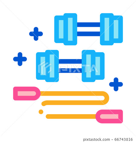 dumbbells and jump rope icon vector outline illustration dumbbells and jump rope icon vector outline illustration 66743816