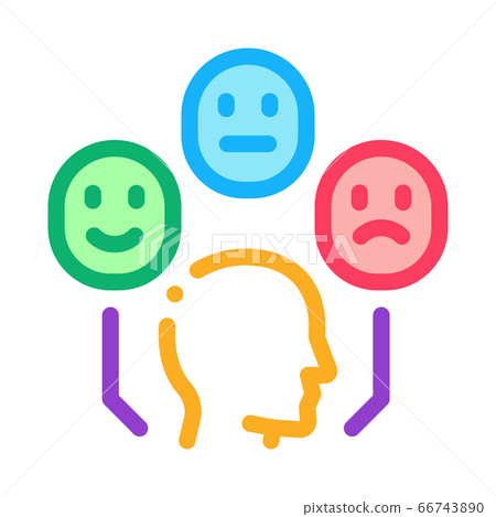 positive neutral negative human feedback icon vector outline illustration 66743890