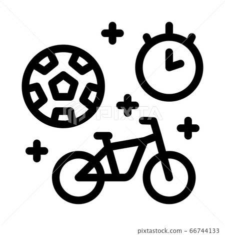 football and bicycle sport time icon vector outline illustration 66744133