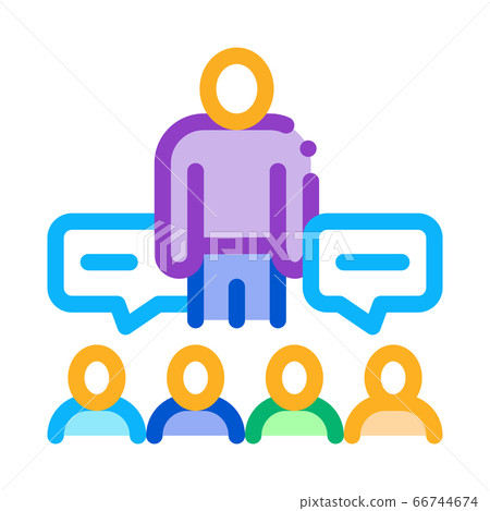 lector discuss with audience icon vector outline illustration lector discuss with audience icon vector outline illustration 66744674