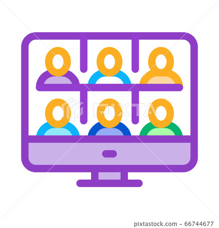 online conference icon vector outline illustration online conference icon vector outline illustration 66744677