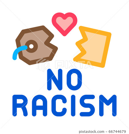 no racism torn label icon vector outline illustration 66744679