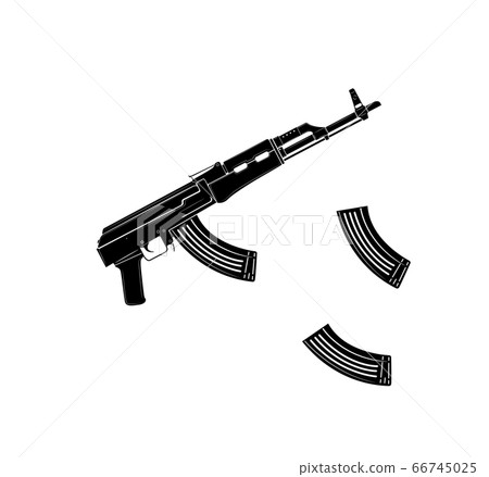 Vector kalashnikov assault rifle icon isolated on white background Vector kalashnikov assault rifle icon isolated on white background 66745025