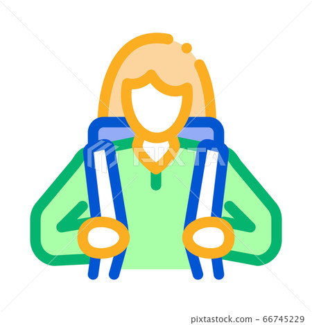 woman tourist silhouette icon vector outline illustration 66745229
