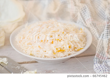 Cabbage and vegetable cutter. Cabbage chopped Cabbage and vegetable cutter. Cabbage chopped 66745462