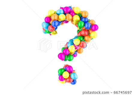 Question mark from colored balloons, 3D rendering Question mark from colored balloons, 3D rendering 66745697