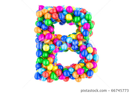 Letter B From Colored Balloons, 3D Rendering - Stock Illustration ...