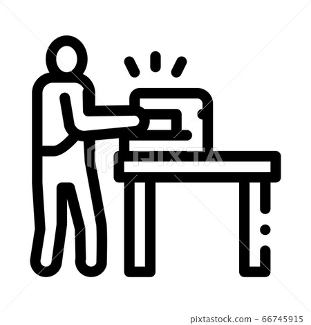 leatherworking sewing icon vector outline illustration 66745915