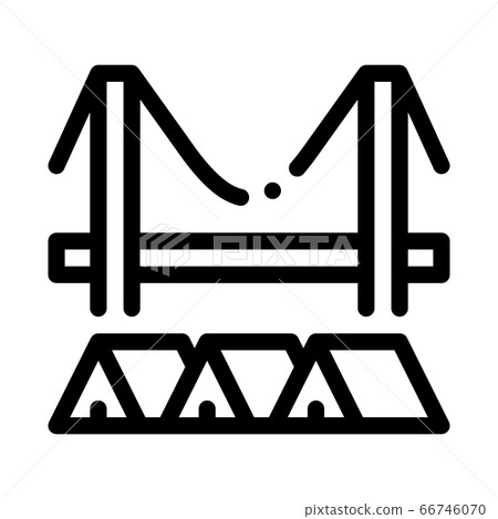 homeless tents under bridge icon vector outline illustration 66746070